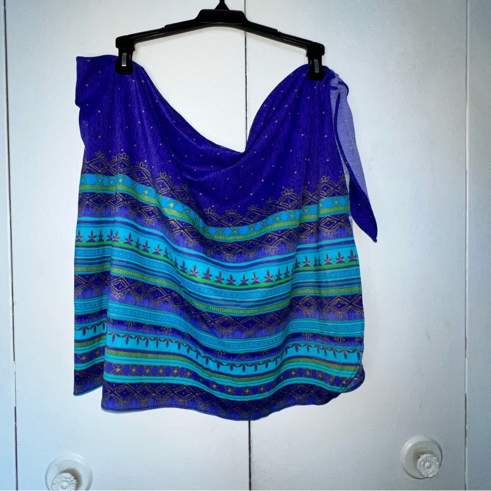 Frederick's of Hollywood Blue and Green Wrap One Size Fits Most